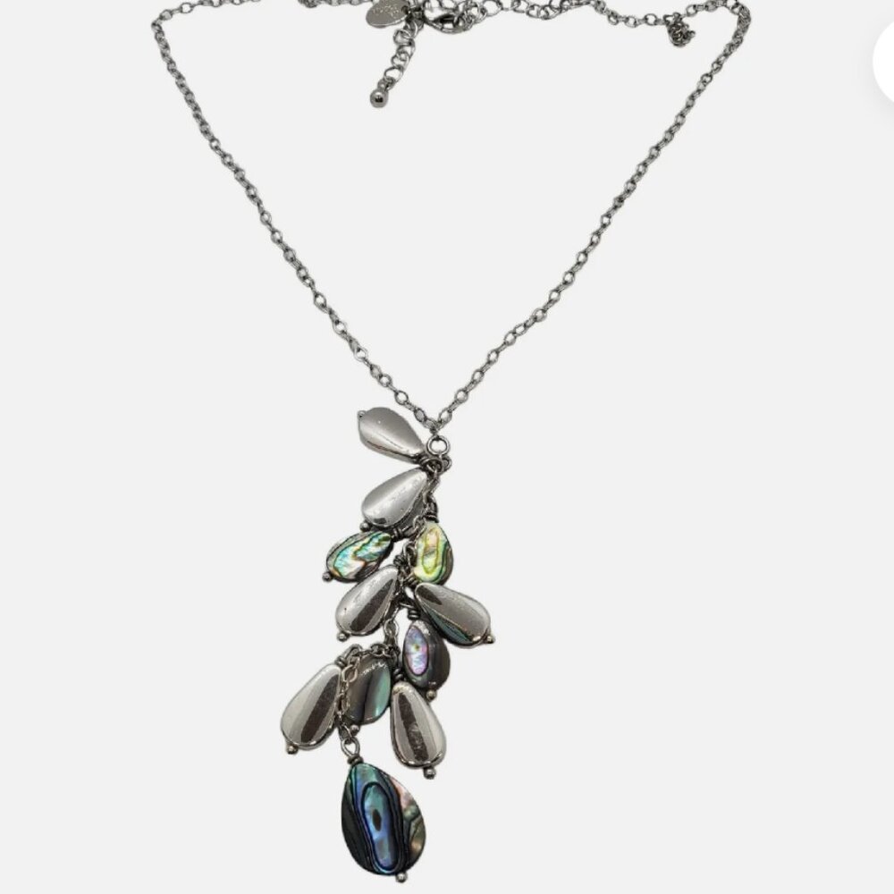 Lia Sophia "LARIAT" Silver Abalone Necklace